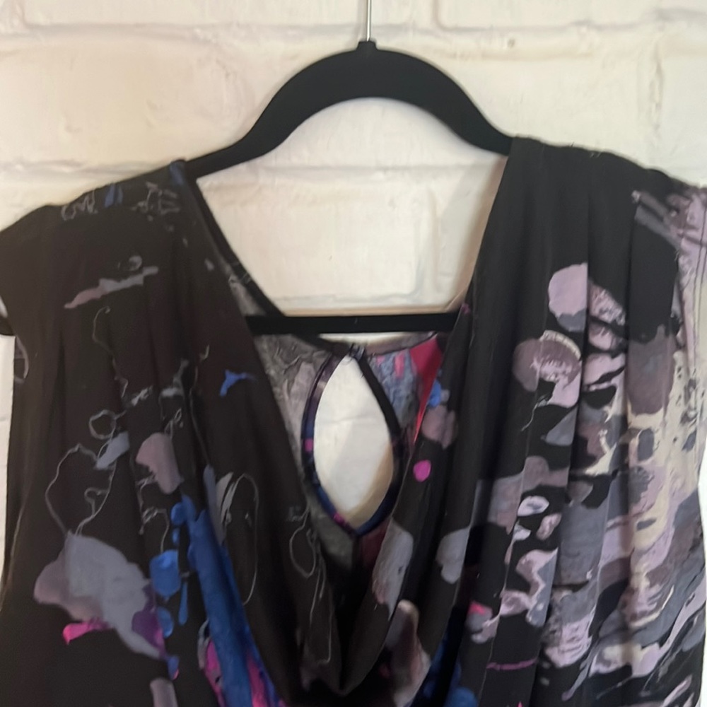 Banded bottom top. Plus sized. Drape neck.